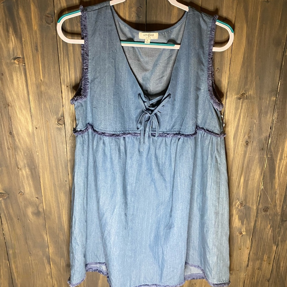 Umgee Denim blue blouse size S